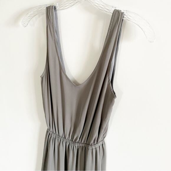 Show Me Your Mumu Kendall Maxi Dress Soft Charcoal Crisp - Picture 4 of 8